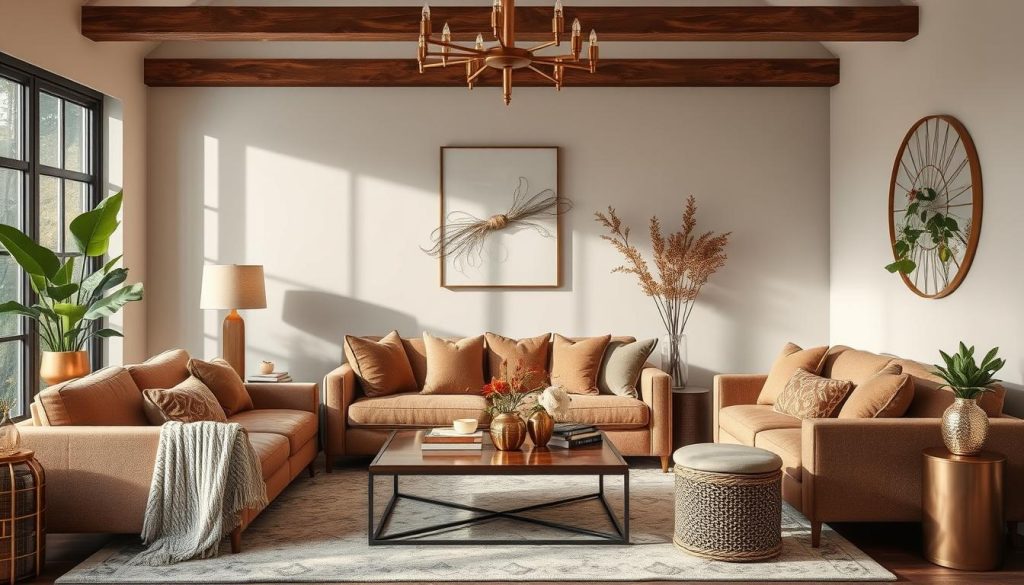 Warm Metallic Accents for home design