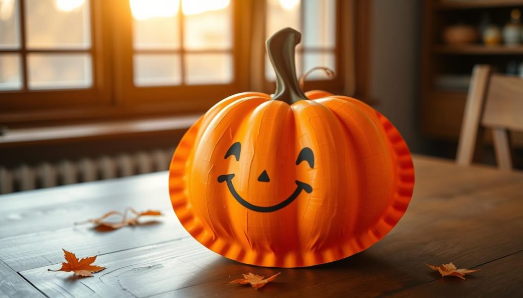 paper plate pumpkin